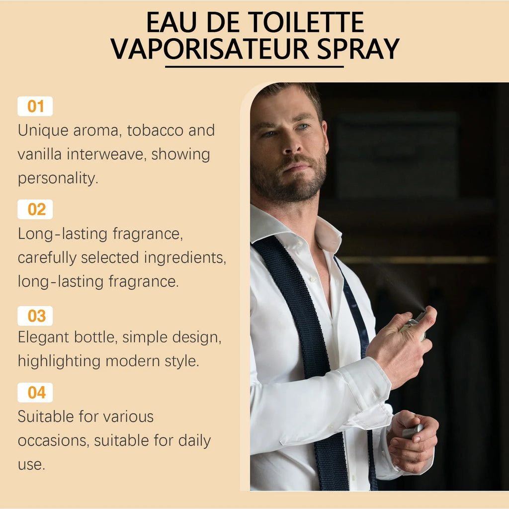 Roxelis Charming Wood Cologne Tobacco Woody Perfume for Men Long Lasting Fragrance Pheromone Scent Gentlemen Dating