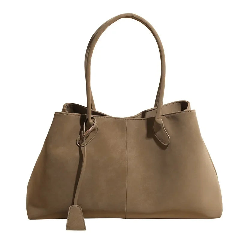 Faux Suede Solid Color High Quality Fashionable Versatile Handbag 2026 Women's Product Hot Selling Large Capacity Shoulder Bag