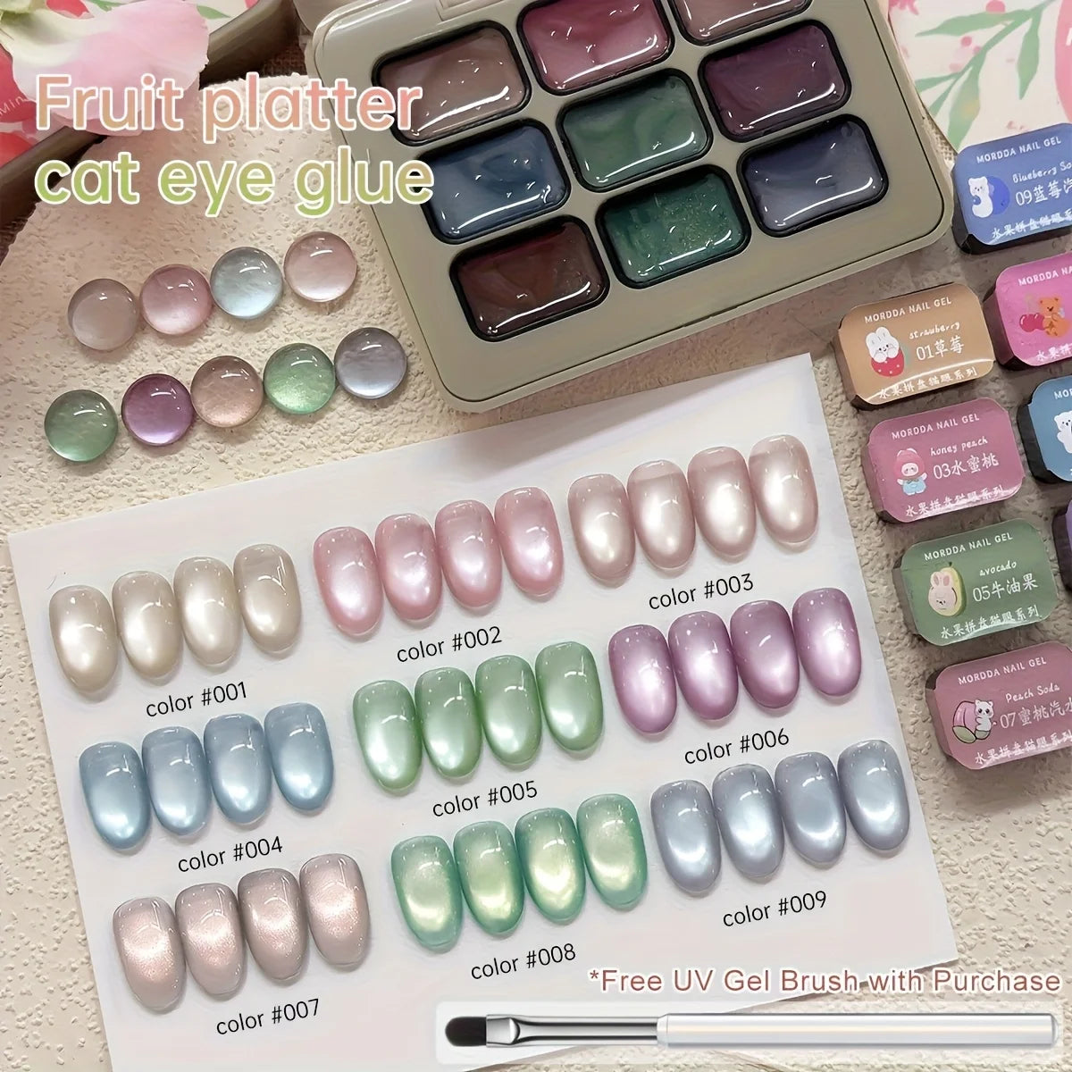 9 Colors Reflective Cat Eye Magnetic Nail Gel Soak UV LED Gel Salon Female Nail Art Tools Fashion Holographic Manicure