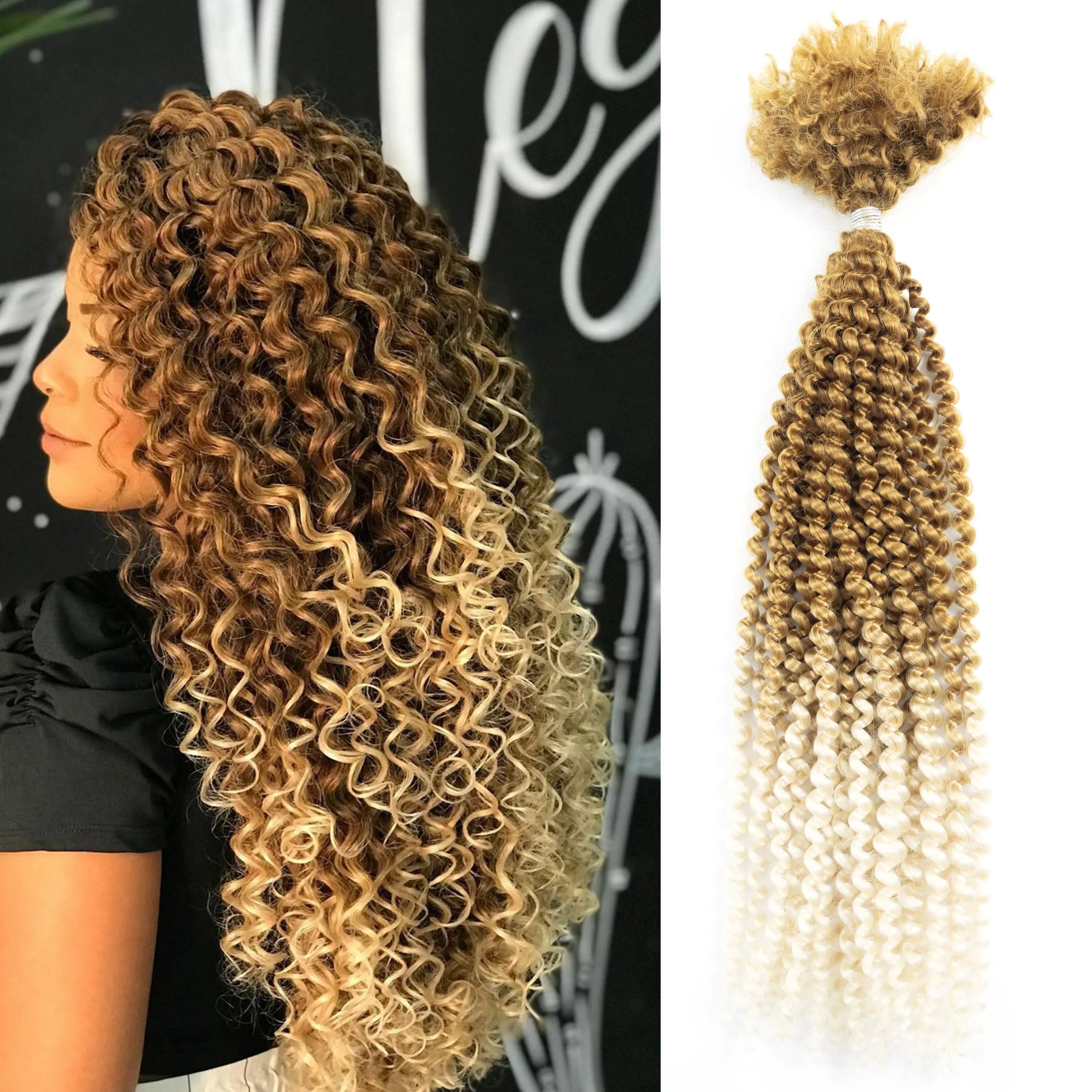 #T27-613 Tangle-Free & Low Maintenance Unprocessed Synthetic Blend Hair Bulk Synthetic Braiding Hair Pre Stretched for Woman