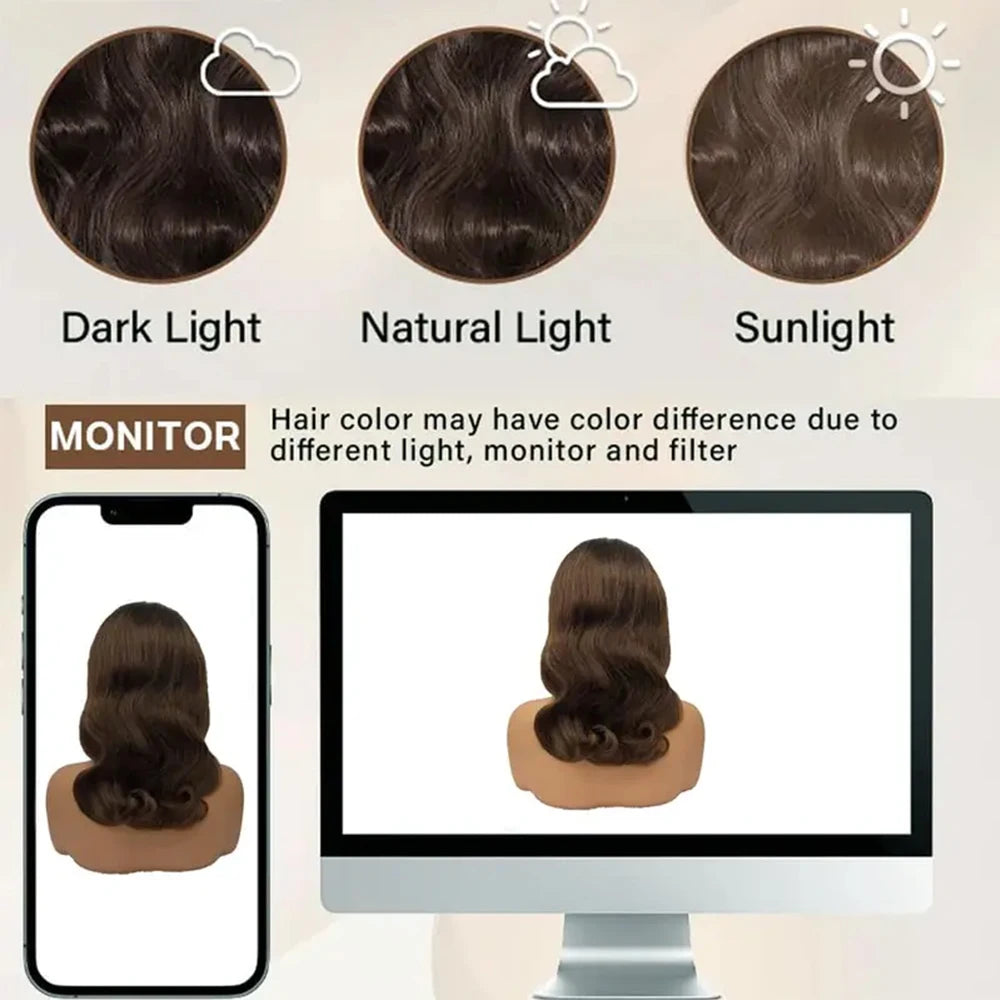 Chocolate Brown Body Wave Bob Wigs Human Hair Wigs 13x4 HD Transparent Lace Frontal Wigs Short Bob Wig of Woman
