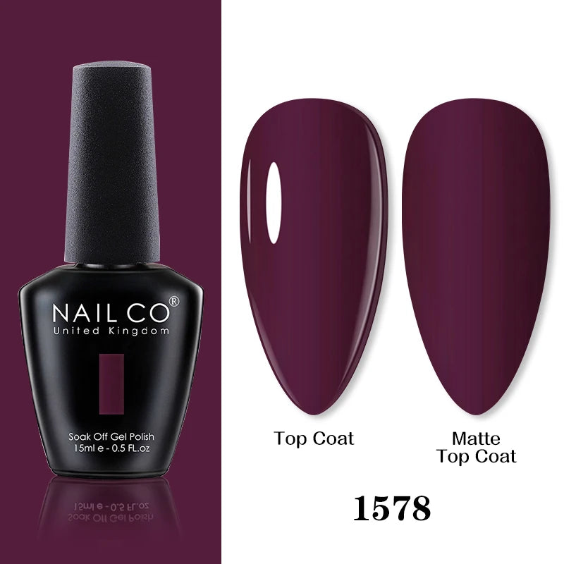 NAILCO 15ml Brown Nails Art Red Color Gel Nail Polish Semi-permanent UV Gel Polish Coffee Manicure Chocolate Hybrid Nail Varnish