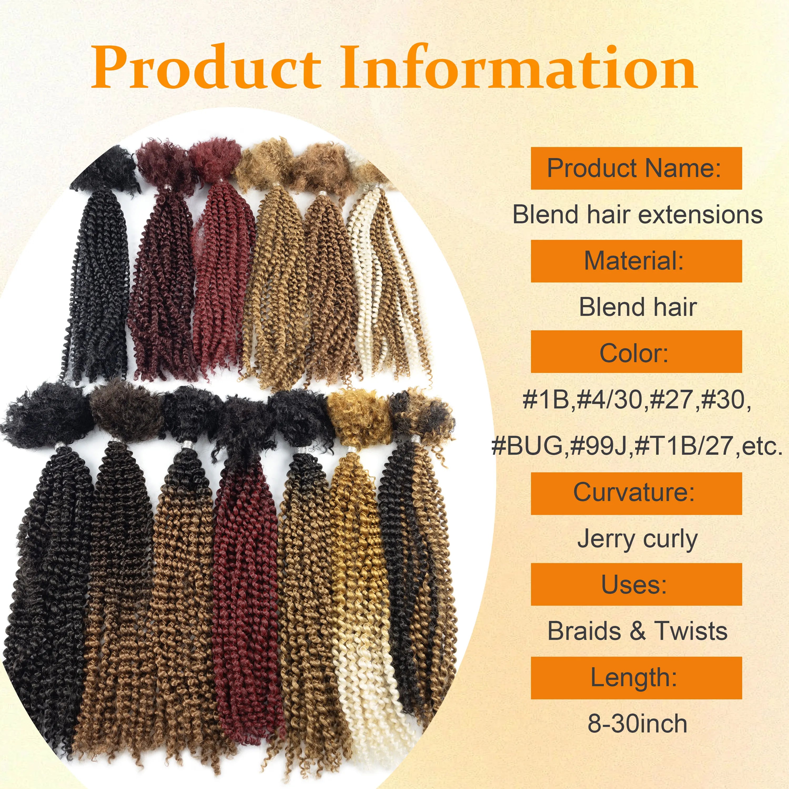 Private Label #T1B-27 Ombre Color Virgin Blend Hair Extensions Artificial Hair Bulk for Black Woman