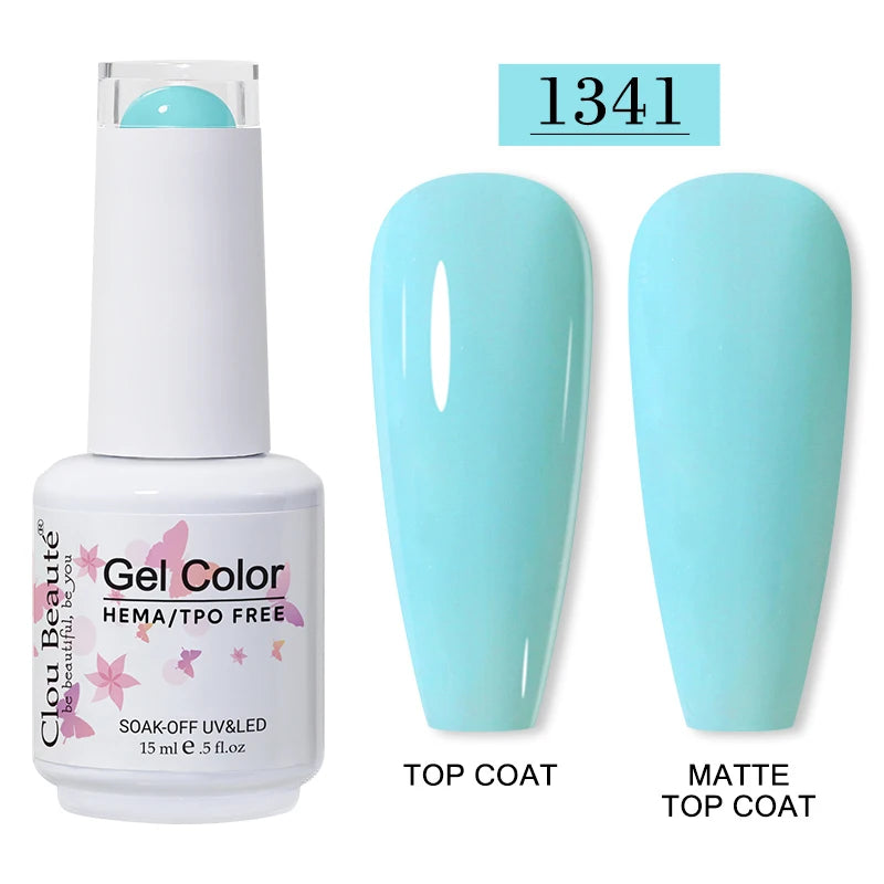 Clou Beaute 15ml Red Color Gel Polish Vernis Semi Permanent UV Varnish Gel Nail Polish Hema TPO Free Nails Art Manicure TOP BASE