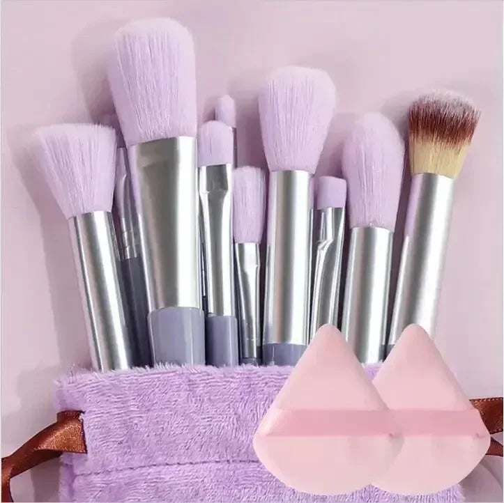 Vegan Makeup Brush Set - Soft Fluffy Kabuki & Blending Brushes for Foundation, Contour & Baking, Cruelty-Free Salon Tools