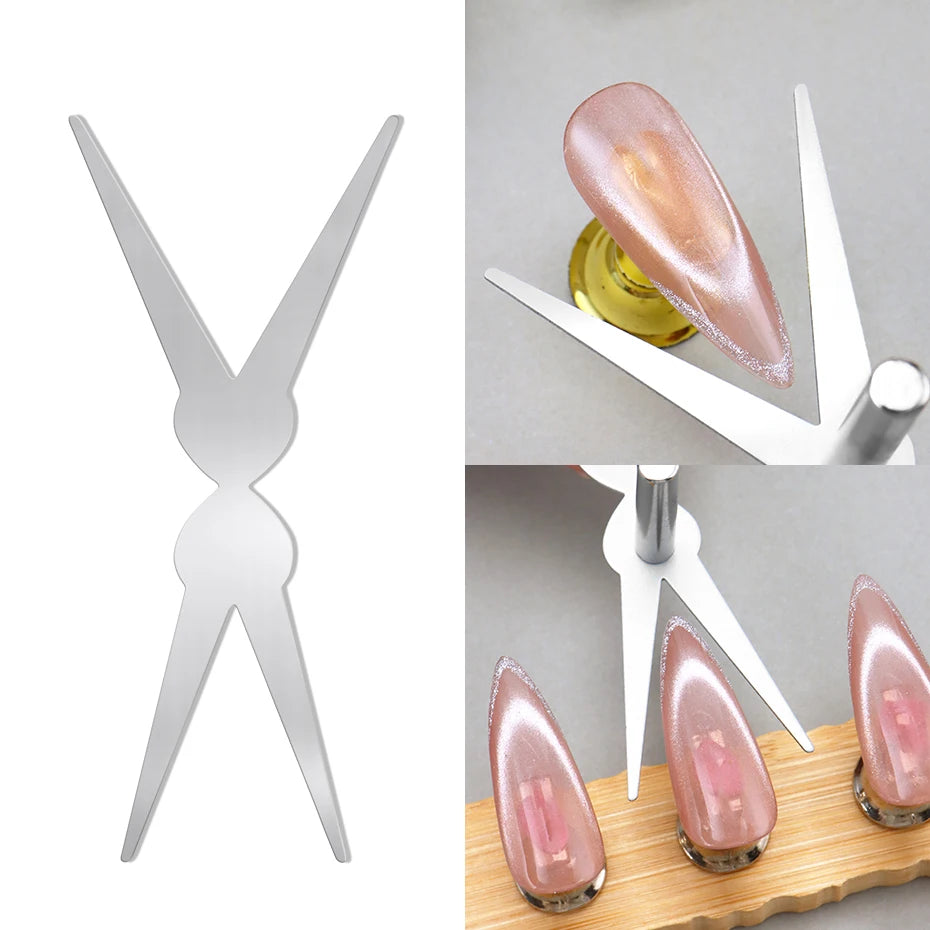 6pcs Cat Eye Nail Magnet Tool Set, French Tips Cat Eye Heart Magnets Nail Magnet Stick Cat Eye Gel Polish Magnets Tools Manicure