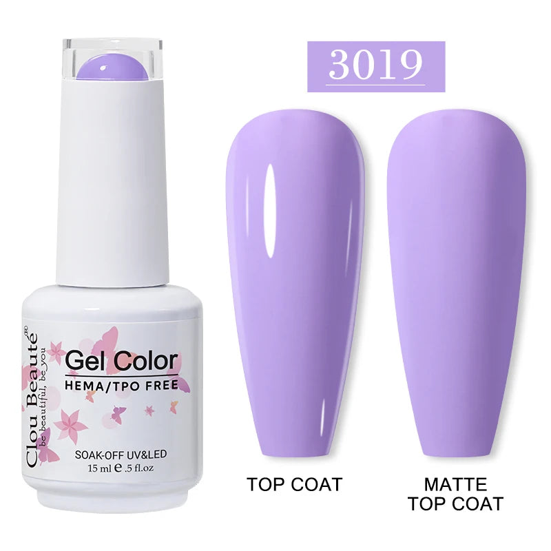Clou Beaute 15ml Red Color Gel Polish Vernis Semi Permanent UV Varnish Gel Nail Polish Hema TPO Free Nails Art Manicure TOP BASE