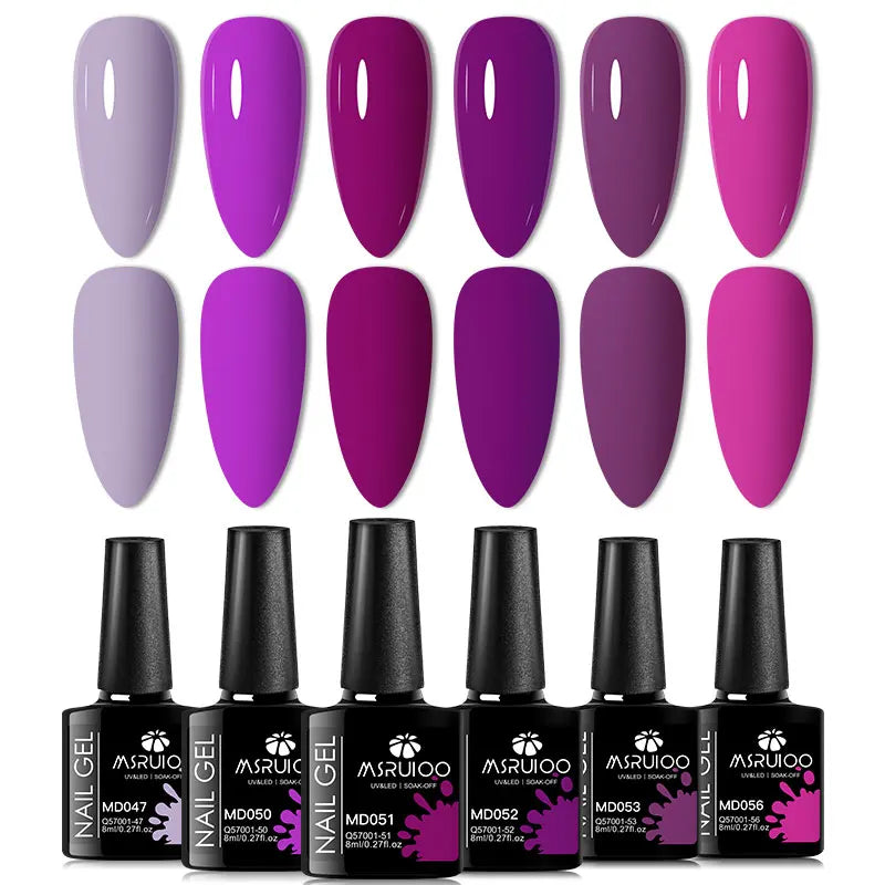 6pc Nail Gel Polish Set All-Season Ultra Pigmented Semi Permanent UV Painting Gel For Nails Salon DIY Manicure Varnish Design