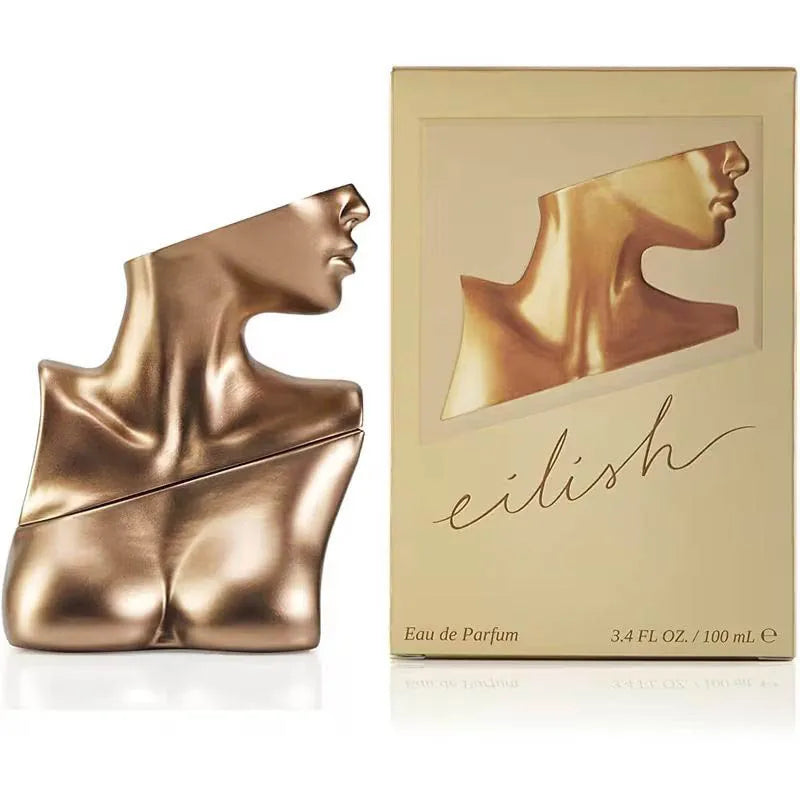 Eilish Eau de Parfum: Sculpted Gold Bust Bottle, Warm Gourmand Scent for Women