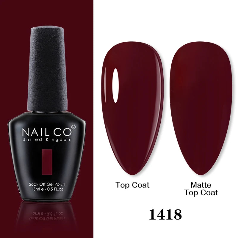 NAILCO 15ml Brown Nails Art Red Color Gel Nail Polish Semi-permanent UV Gel Polish Coffee Manicure Chocolate Hybrid Nail Varnish