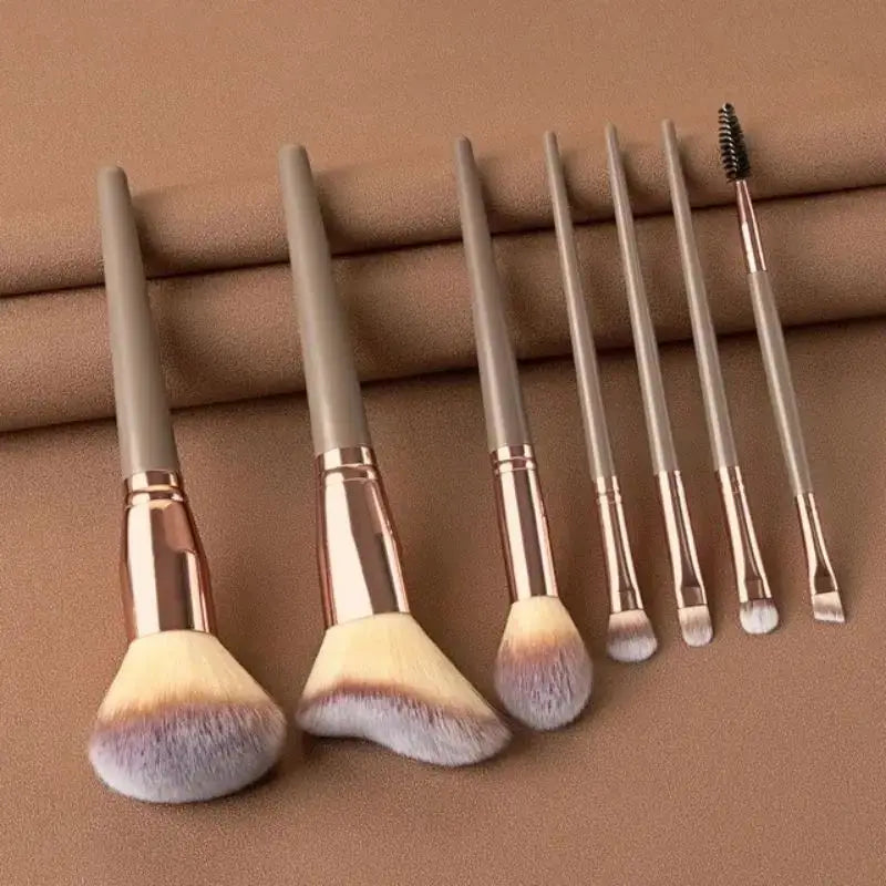Vegan Makeup Brush Set - Soft Fluffy Kabuki & Blending Brushes for Foundation, Contour & Baking, Cruelty-Free Salon Tools