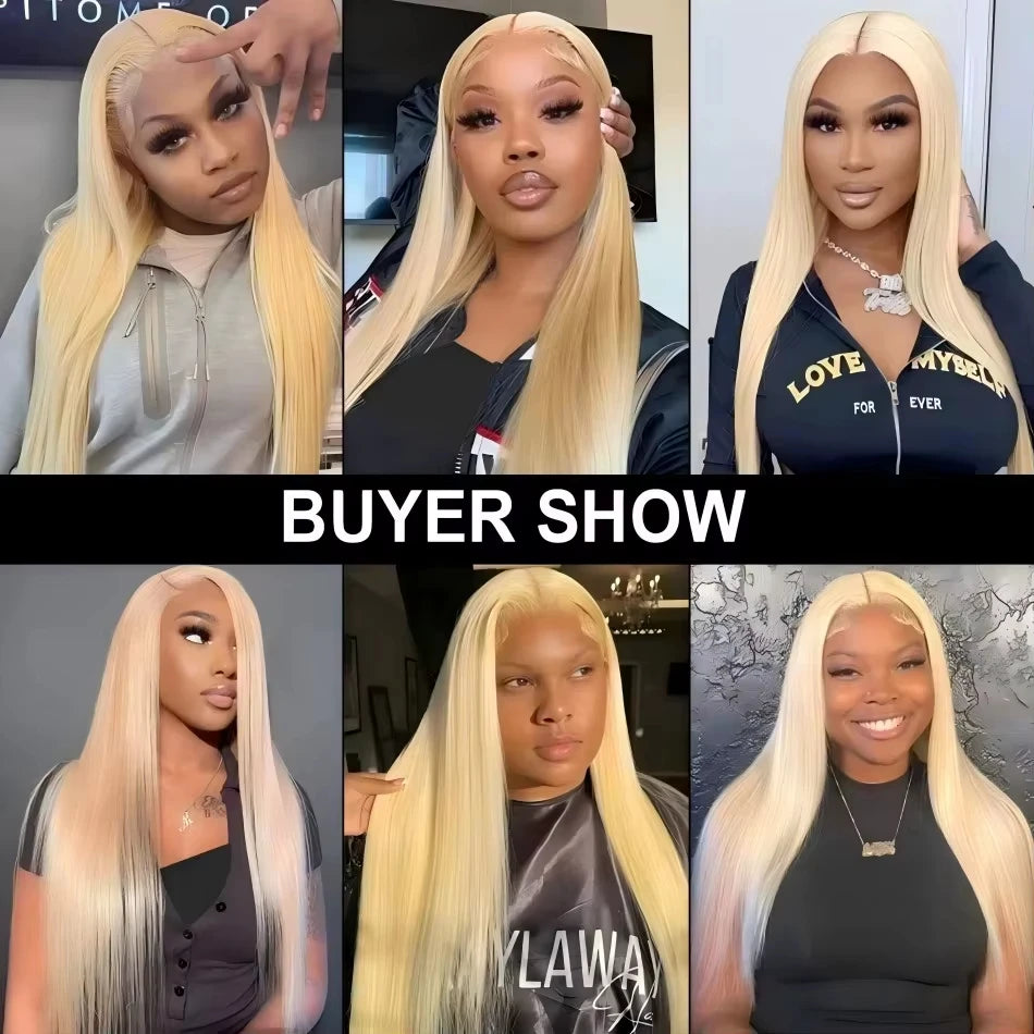 613 Blonde Human Hair Wig HD Lace Front Pre Plucked Natural Hairline Straight Blonde Lace Frontal Wig for Women 13x4 13x6 4x4