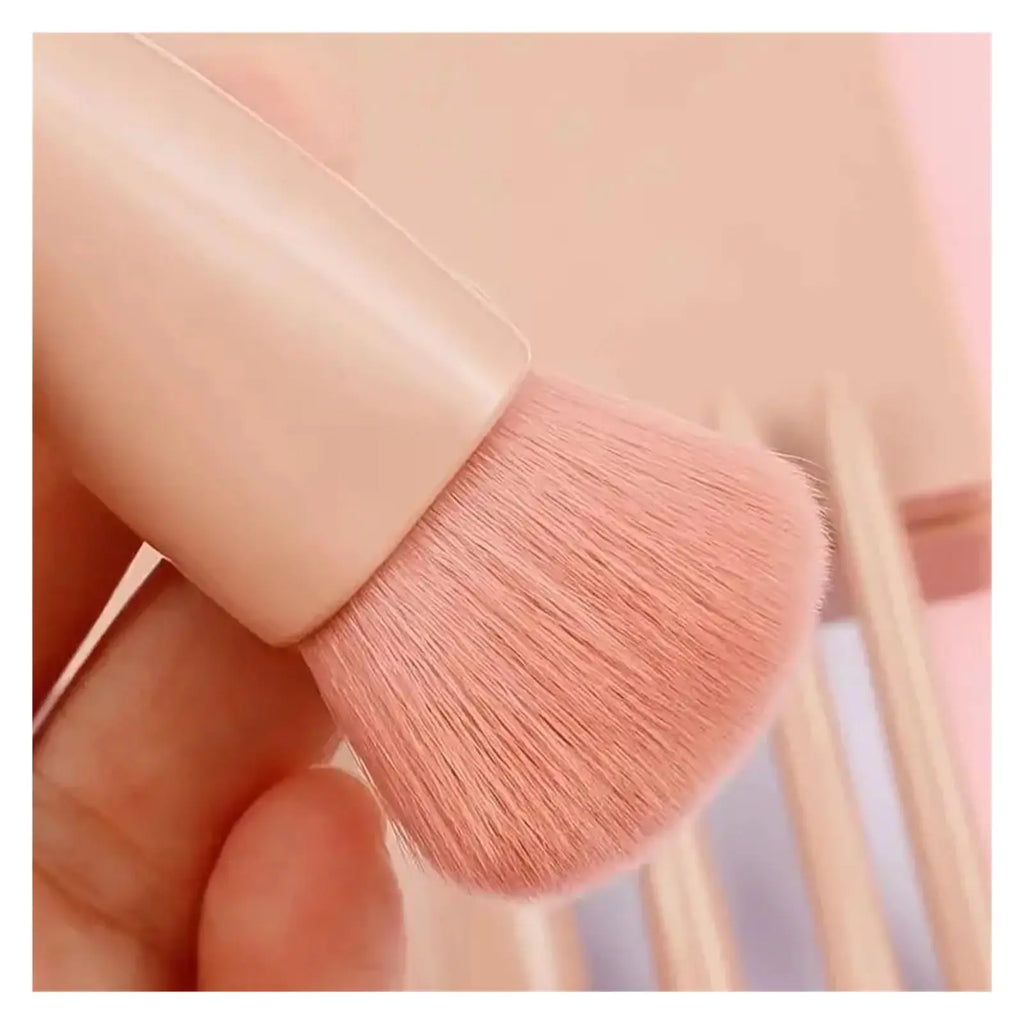 5pcs Mini Travel Size Makeup Brushes Set - Complete Function Cosmetic Brushes Kit with Storage Case And Mirror for On-the-Go App