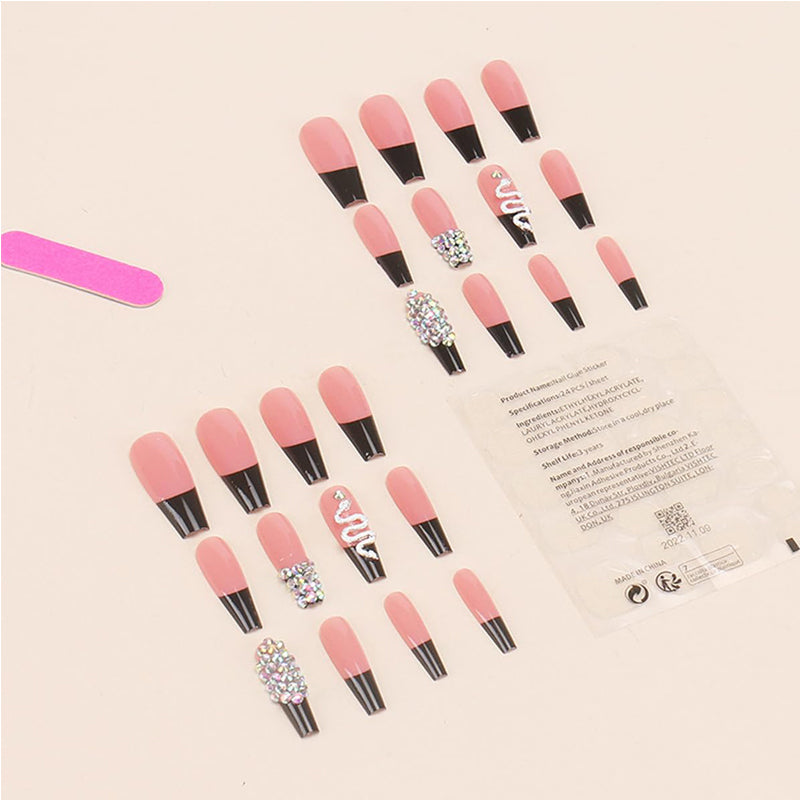 24 PCS Diamond Snake Nail Art