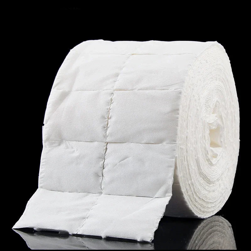 300Pcs/Roll Nail Polish Remover Cotton Pads White Torn Off Lint Free Nail Wipes for Gel Glue Makeup Manicure Cleaning Tool Paper