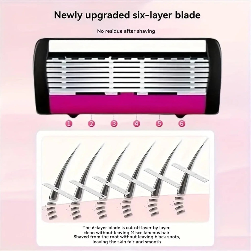 3/6/12 Pcs/ High Quality Man Safety Razor Blade 6 Layer German Stainless Steel Shaving Cartridges Compatible Mach Shaver