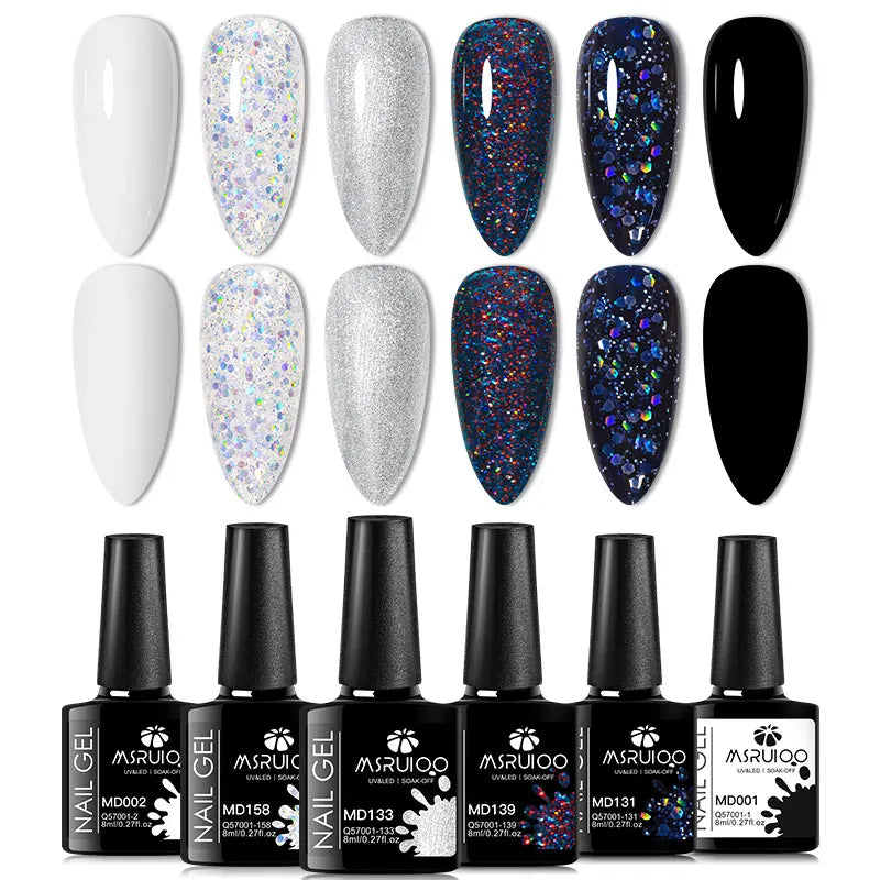 6pc Nail Gel Polish Set All-Season Ultra Pigmented Semi Permanent UV Painting Gel For Nails Salon DIY Manicure Varnish Design