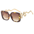 Fashion Luxury Designer Snake Square Women's Sunglasses Sunshade Sunglasses Street Photography Trend Large Frame