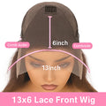 Brown Yaki Kinky Straight Human Hair Wig 13x6 Pre Cut Lace Front Glueless Pre Plucked Wig for Beginners For Black Women