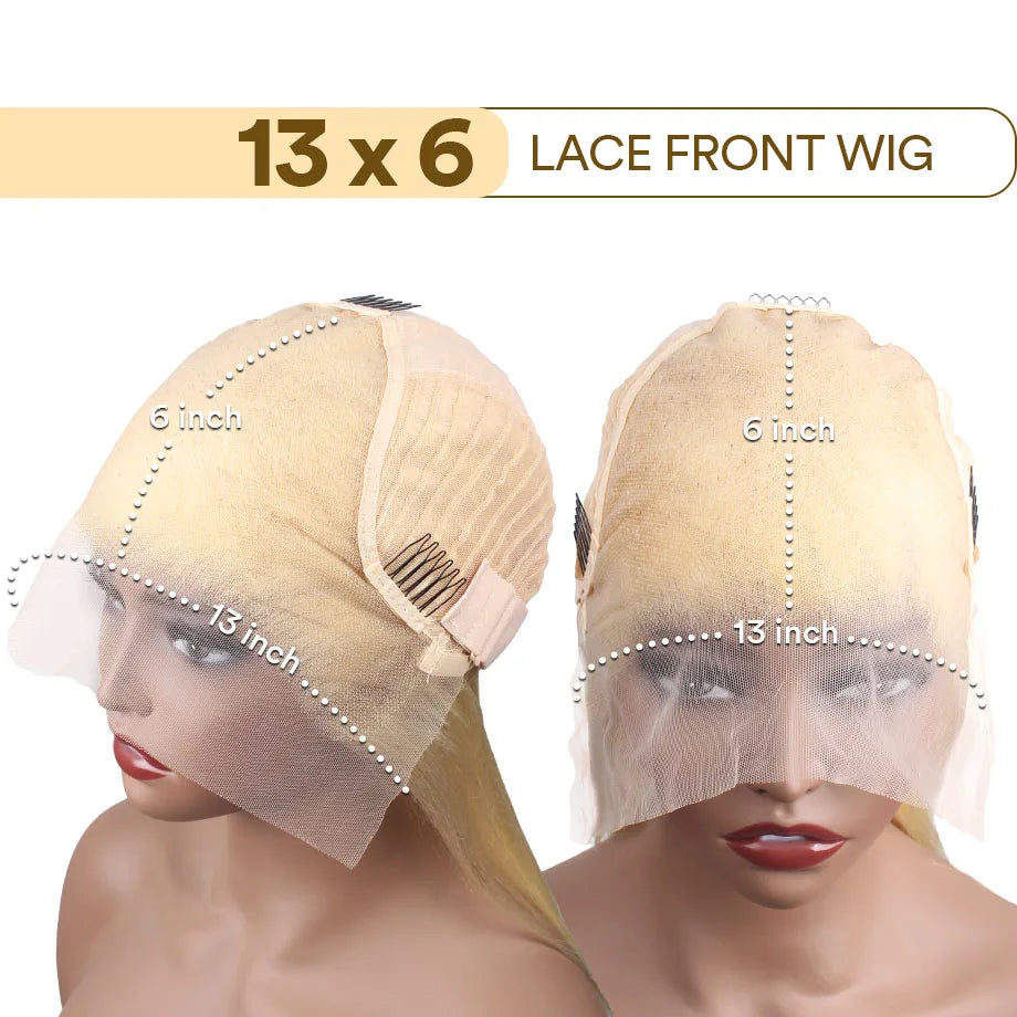 613 Blonde Human Hair Wig HD Lace Front Pre Plucked Natural Hairline Straight Blonde Lace Frontal Wig for Women 13x4 13x6 4x4