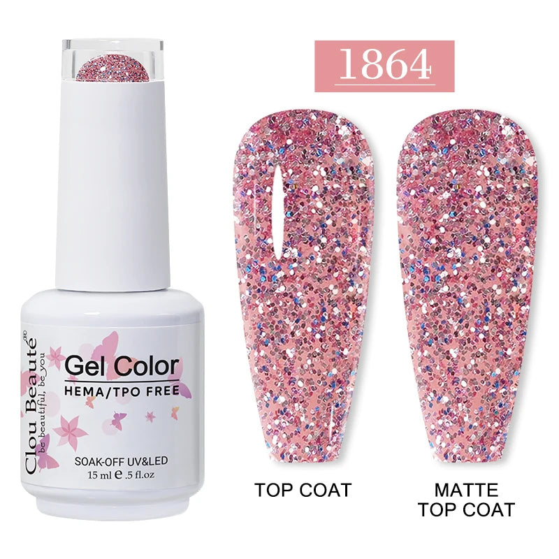 Clou Beaute 15ml Red Color Gel Polish Vernis Semi Permanent UV Varnish Gel Nail Polish Hema TPO Free Nails Art Manicure TOP BASE
