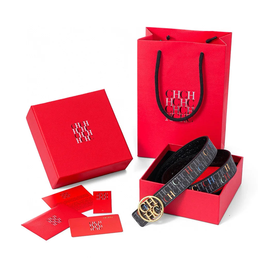 NEW Carolina Herrera Women's Belt Gift Box Packaging Fashionable Versatile Belt 2026