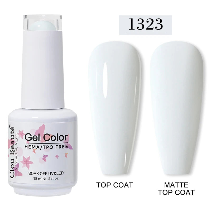 Clou Beaute 15ml Red Color Gel Polish Vernis Semi Permanent UV Varnish Gel Nail Polish Hema TPO Free Nails Art Manicure TOP BASE