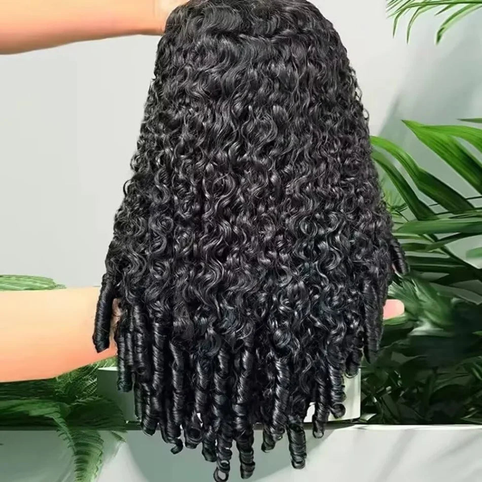 Burmese Curly Human Hair Wigs With Spiral Curls End 13X6 Hd Lace Frontal Wig 250 Density Brazilian Wigs Original Preplucked 40In