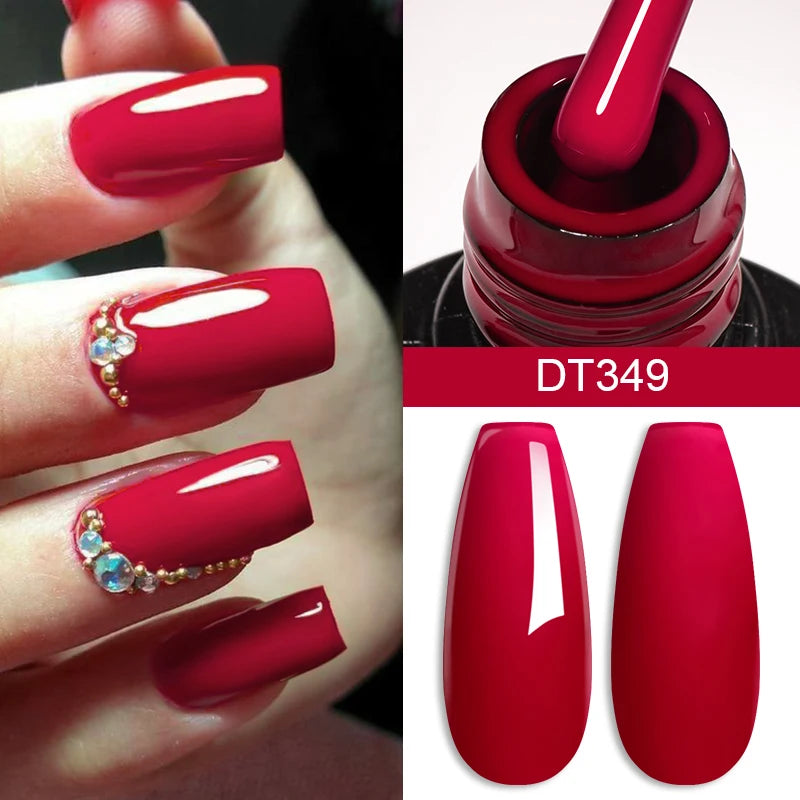 7ml Burgundy Crimson Nail Gel Polish, High Pigment, Non Streak, Long Lasting, UV LED Soak Off Nail Art Gel for Home Salon DIY