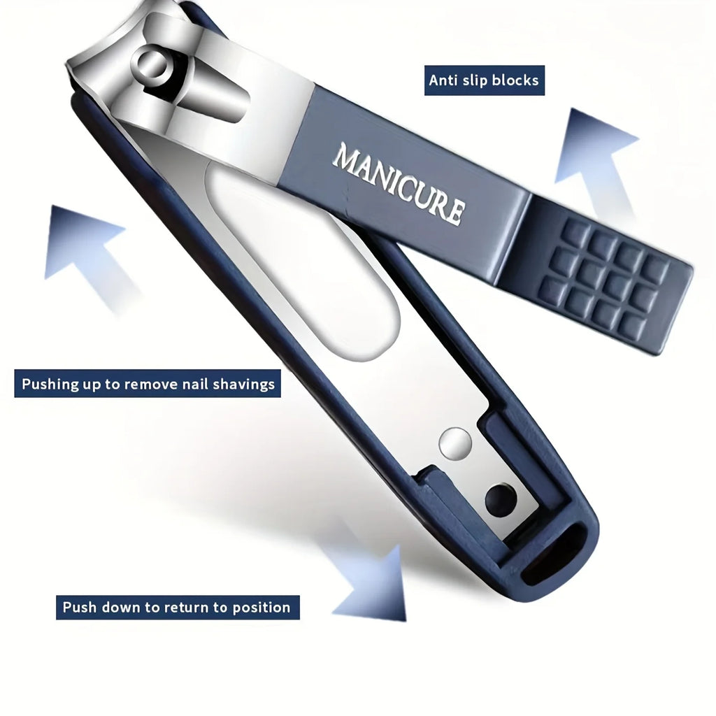 High-Quality New Splash-Proof Nail Clippers with a Hard Blade And a Nail Storage Box, Featuring an Attractive Design.