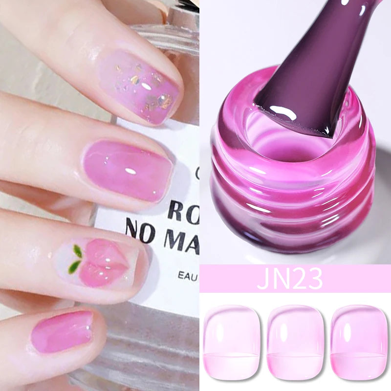 BORN PRETTY 10ml Translucent Jelly Nude Gel Nail Polish Colorful  Varnish Semi Permanent UV LED Nail Art  Manicure Gel