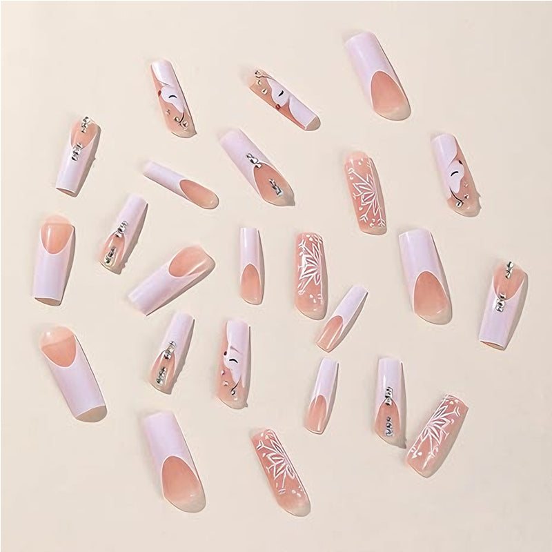 24 PCS Diamond Deer Snowflake Nail Art