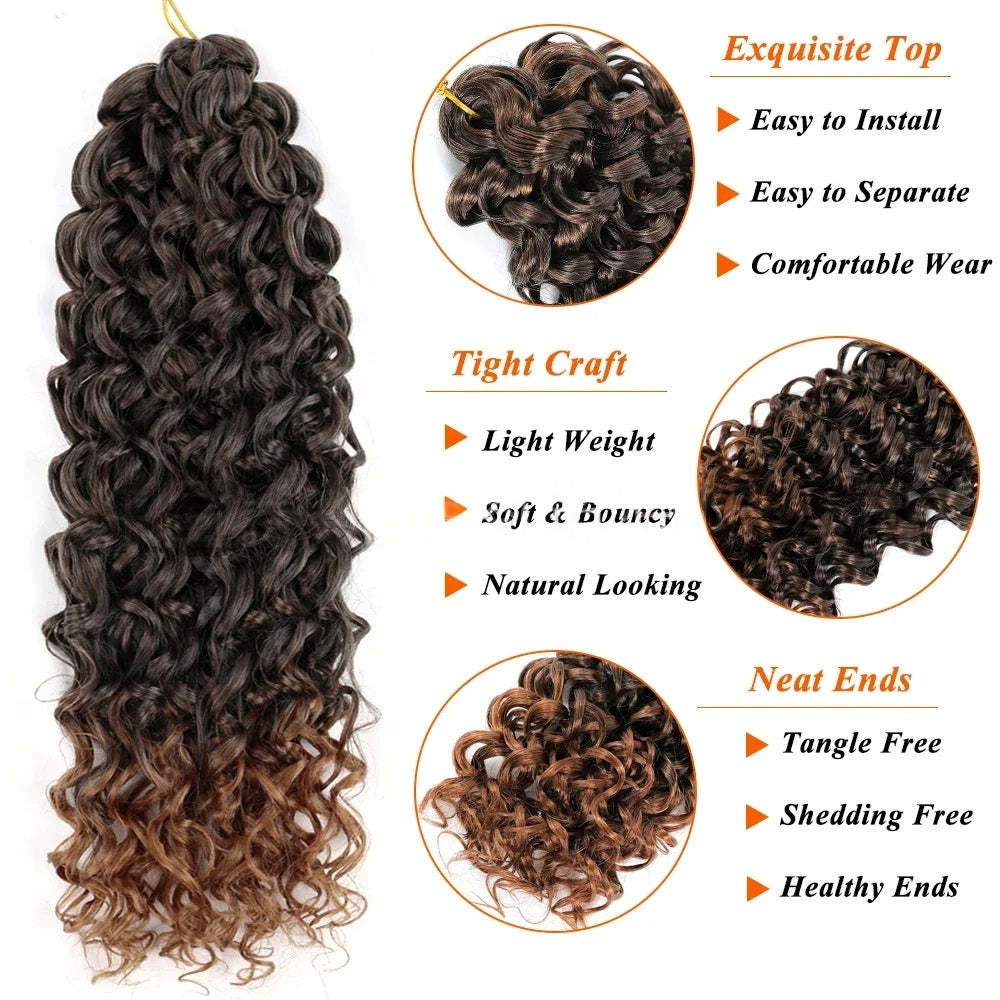 Small-loop Water-wave Crochet Hair Wig For Women