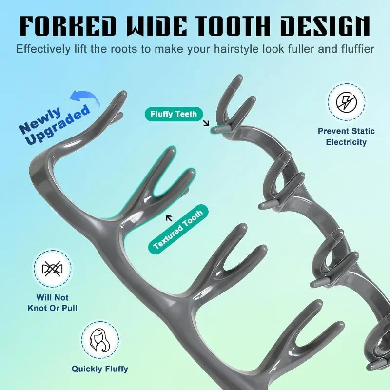 Volumizing Detangling Hair Comb for Men Wide Tooth Styling Tool for Curly Wavy All Hair Types Fluffy Texture Salon Styling Brush