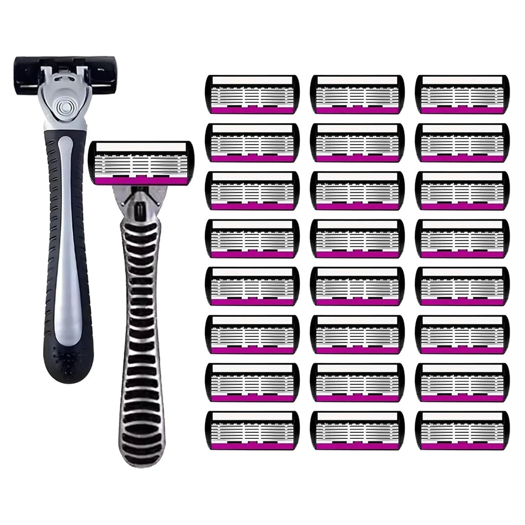 3/6/12 Pcs/ High Quality Man Safety Razor Blade 6 Layer German Stainless Steel Shaving Cartridges Compatible Mach Shaver