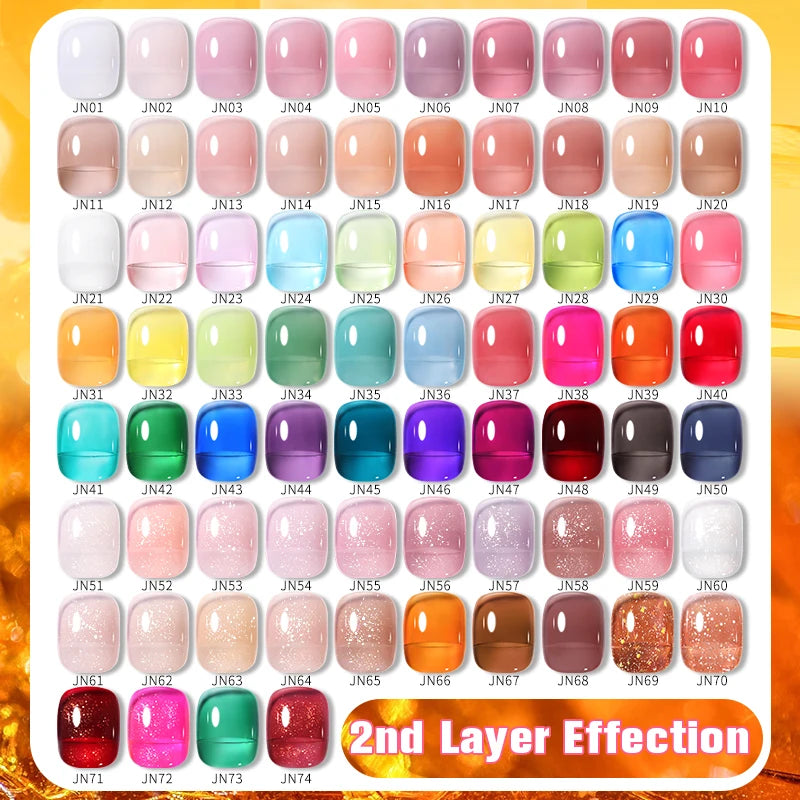 BORN PRETTY 10ml Translucent Jelly Nude Gel Nail Polish Colorful  Varnish Semi Permanent UV LED Nail Art  Manicure Gel