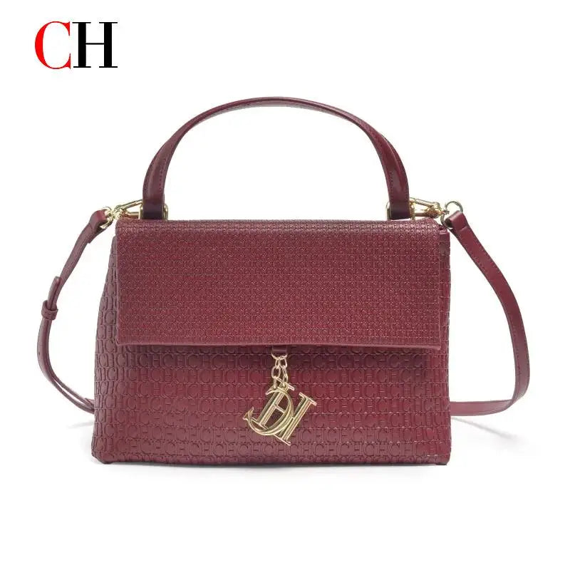 CH Lightweight PU+TPU Handbag 28x12x9cm, 5 Color Zipper Compartment Purse, Compact Tote Bag for Phone & Wallet