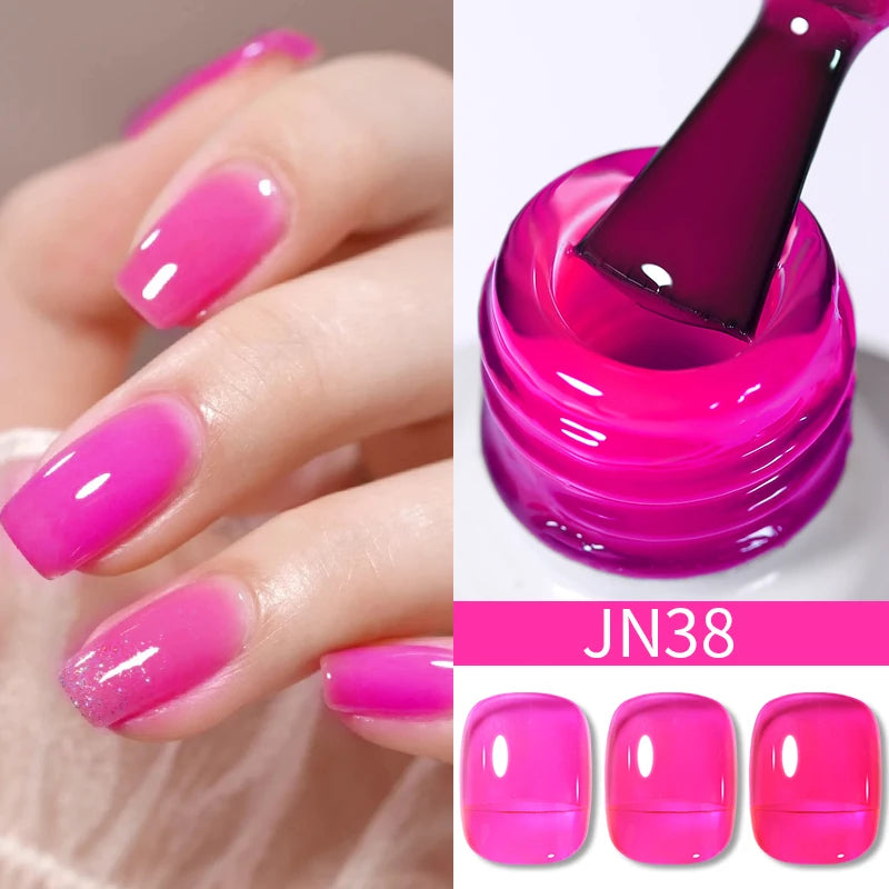BORN PRETTY 10ml Translucent Jelly Nude Gel Nail Polish Colorful  Varnish Semi Permanent UV LED Nail Art  Manicure Gel
