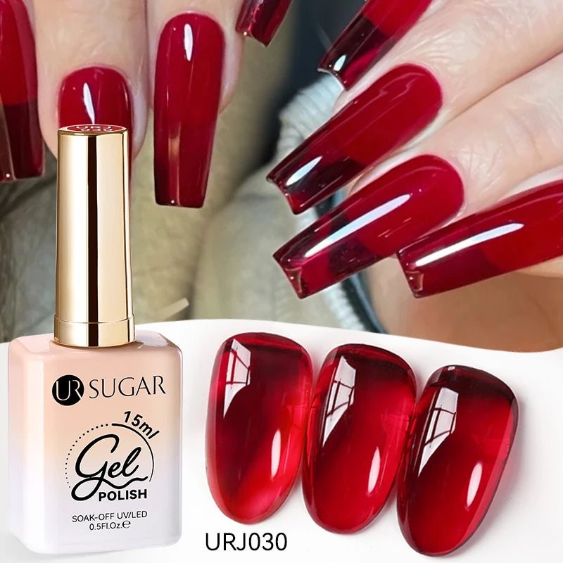 UR SUGAR 15ml Champagne Gold Sliver Reflective Glitter Gel Nail Polish Varnish Semi Permanent Soak Off UV Gel For Manicure Art