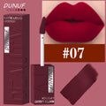 DUNUF  8-color matte velvet smooth easy-to-apply square tube lip gloss waterproof three-dimensional plumping lipstick