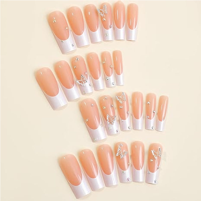 24 PCS Diamond Butterfly Nail Art
