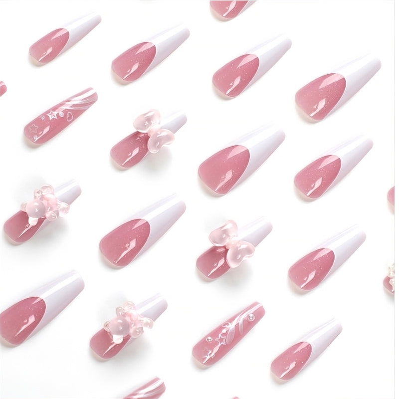 24 PCS Bear Bowbowknot Nail Art