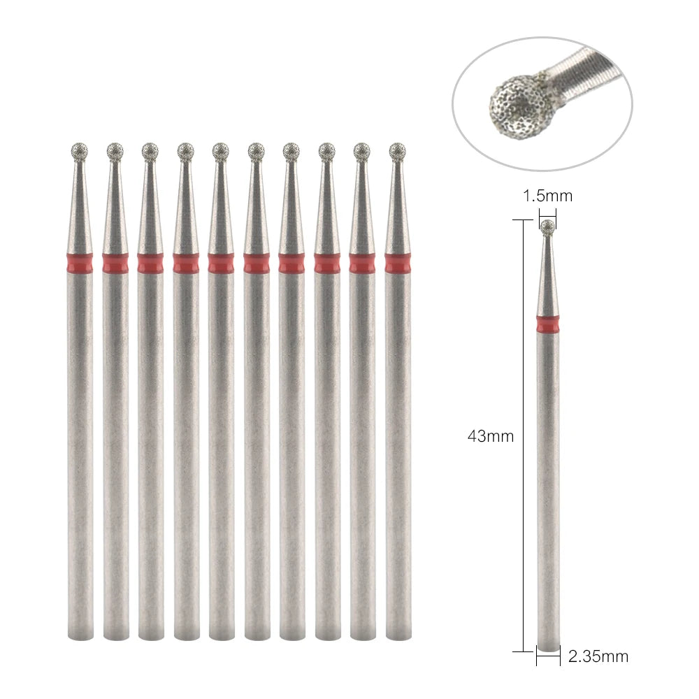 10Pcs Diamond Milling Cutter For Manicure Electric Nail Drill Bits Accessory Pedicure Machine Nail File Gel Remover Tool