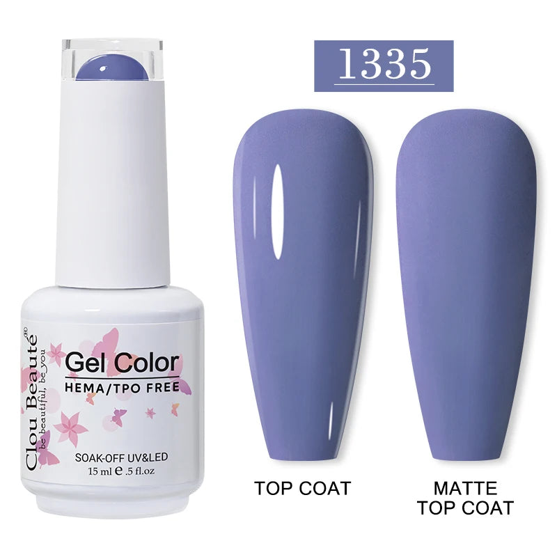 Clou Beaute 15ml Red Color Gel Polish Vernis Semi Permanent UV Varnish Gel Nail Polish Hema TPO Free Nails Art Manicure TOP BASE