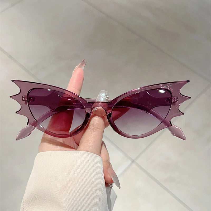 GM LUMIAS Bat Wing Shaped Sunglasses New Fashion Candy Color Decor Shades Trendy Luxury Brand Design Gradient Rave Sun Glasses