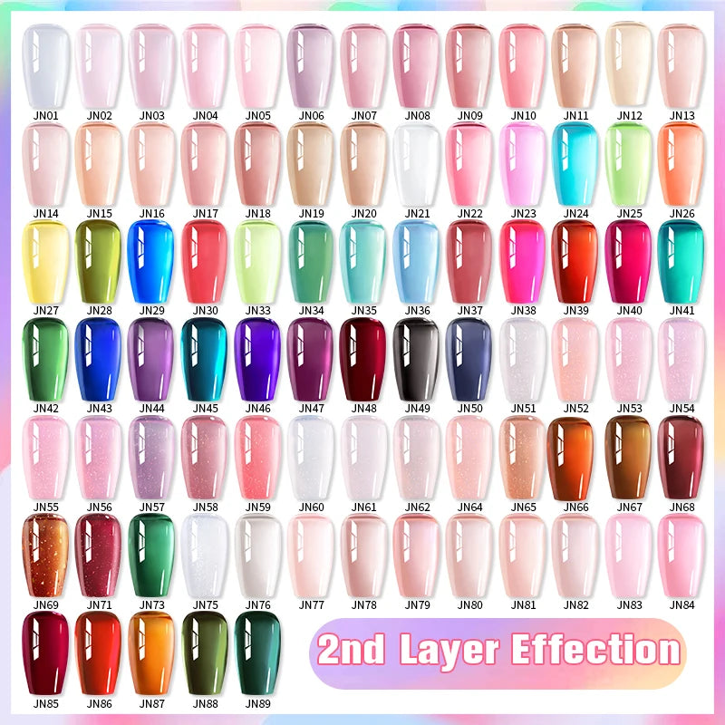 BORN PRETTY 83 Colors 10ml Jelly Nude Gel Nail Polish Autumn Amber Semi Transparent Manicure Soak off UV LED Nails Gel Varnish