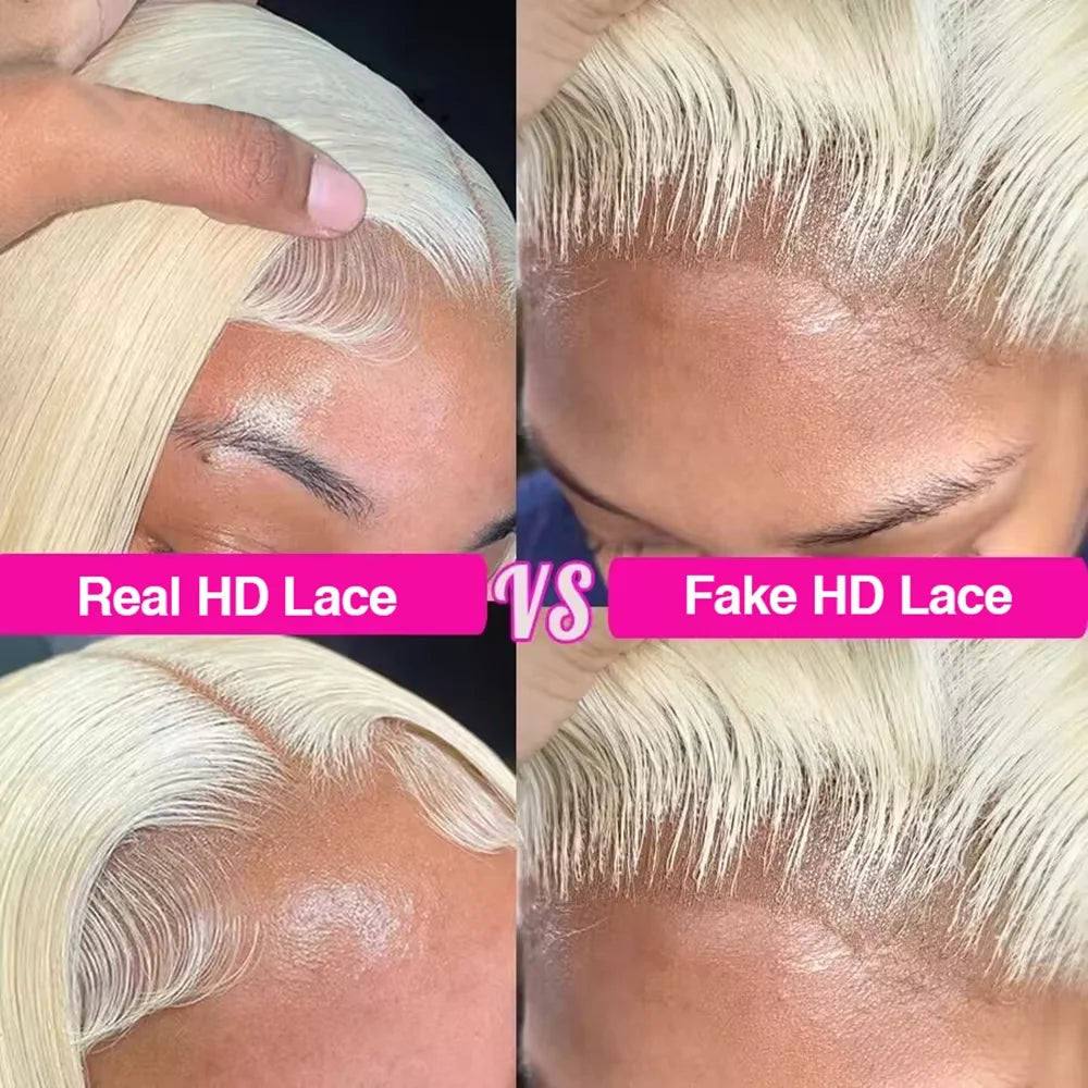 HD Transparent Blonde Straight 13x6 Lace Front Human Hair Wigs 613 Honey Colored Lace Frontal Wig 36 40 Inch Remy Hair For Women