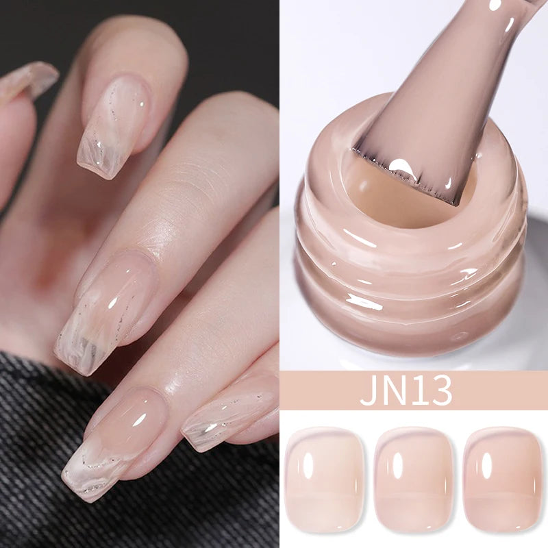 BORN PRETTY 10ml Translucent Jelly Nude Gel Nail Polish Colorful  Varnish Semi Permanent UV LED Nail Art  Manicure Gel