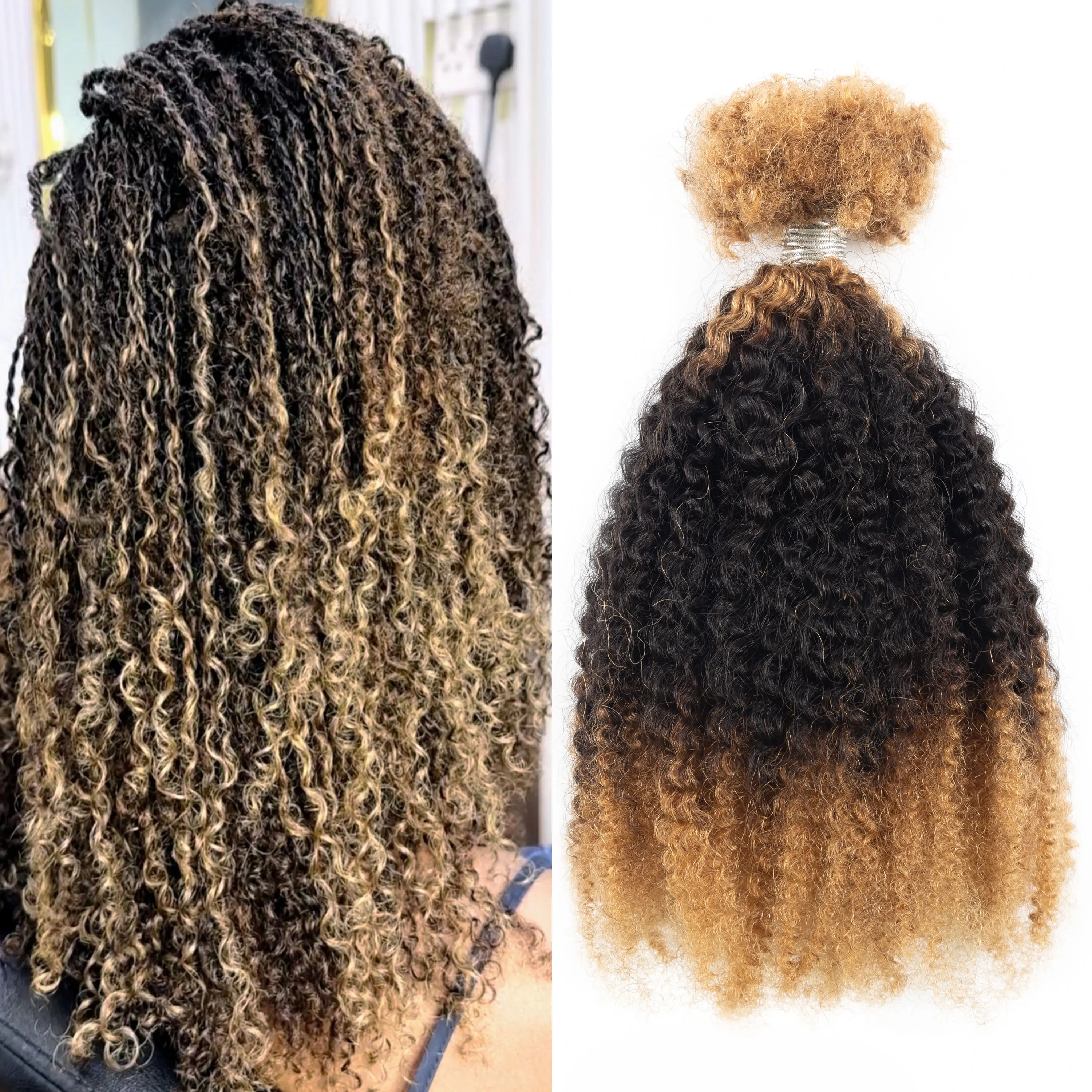 Factory Price High Quality African Hair Braiding 27-1B-27 Human Hair Kinky Twist Micro Twist Extension with Human Hair