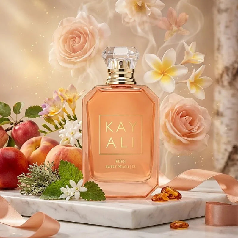 KAYALI Eden Sweet Peach Perfume 100ml Eau Parfum Long Lasting Fruity Floral Sweet Vanilla Musk Praline Elegant Women Fragrance